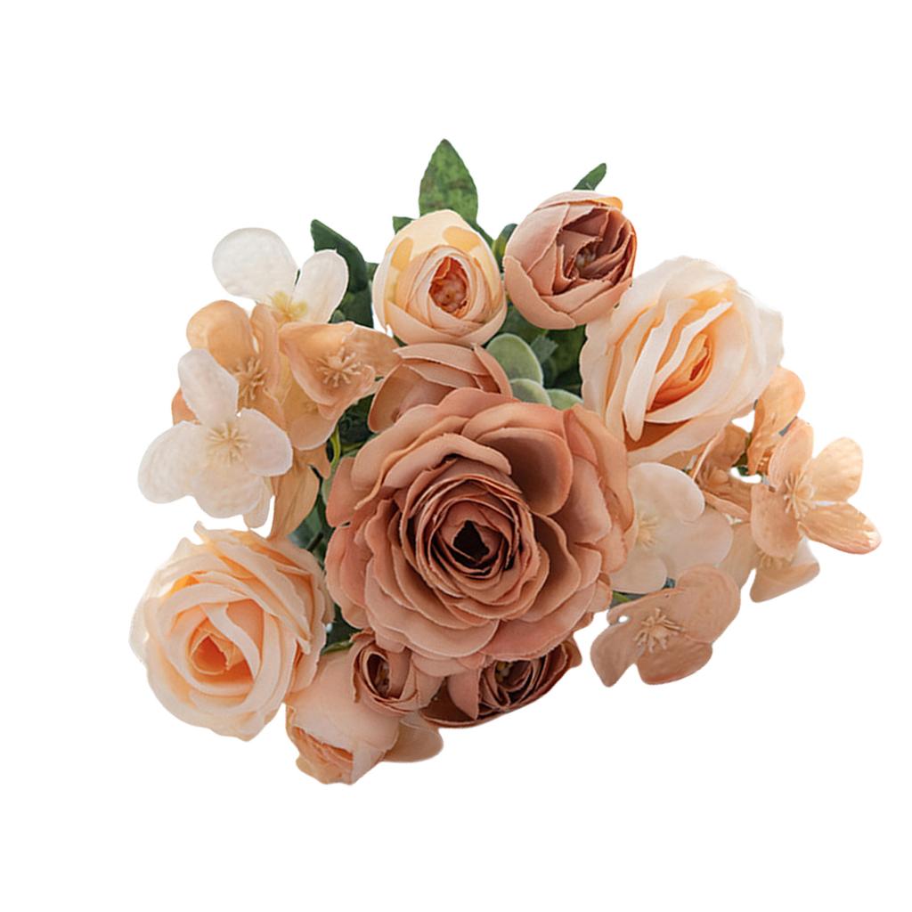 Элегантный букет из 7 головок реалистичных шелковых роз, искусственный цветок для свадьбы, украшения дома, реквизит для фотосъемки