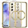 Case for Samsung Galaxy S25 Plus - with Magnetic Circle - Gold + 2 Tempered Glasses - BOOLING®