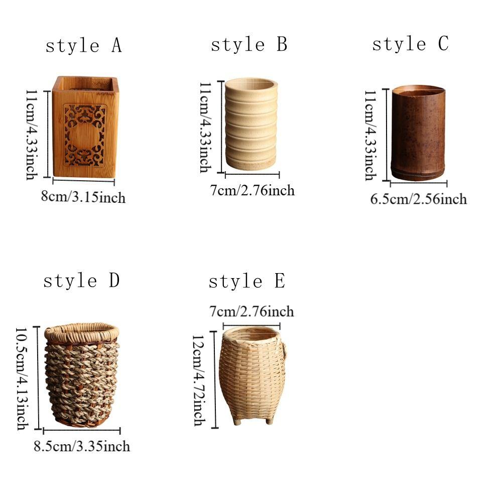 Classical Bamboo Pen Holder Chinese Style Bamboo Stick Tube Stationery Storage Tube  Office
