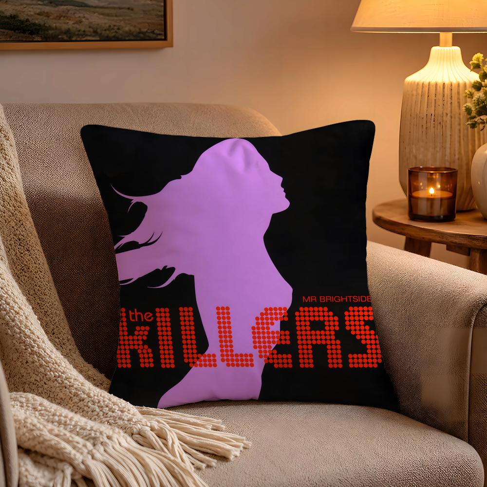 The KKillers Cushion Cover Soft Plush Cushion Cover Double Print And Invisible Zipper For Sofa Home Car Use