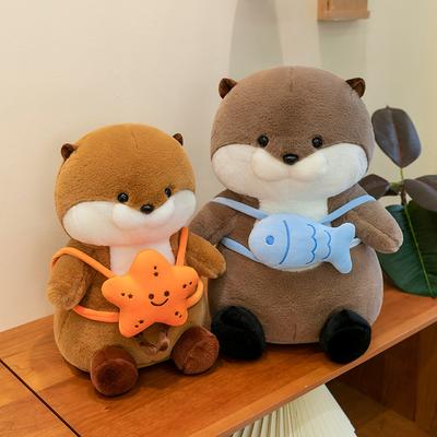 Новый маленький рюкзак в виде рыбки, плюшевая игрушка выдра, милая кукла, милая кукла для девочек, подарок на день рождения