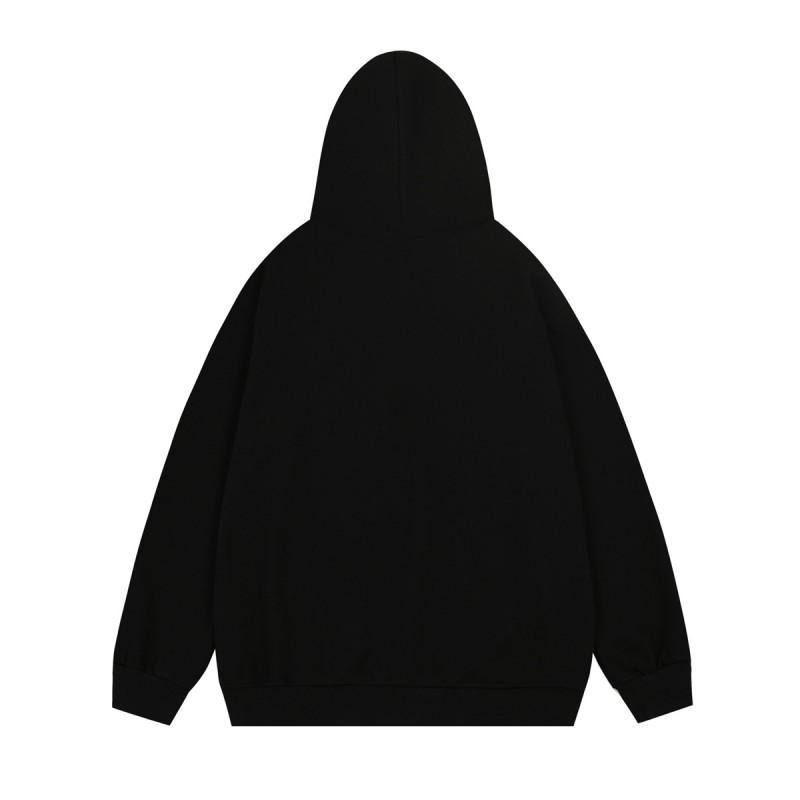 Unisex Oversized Hoodie With Embroidered Retro Dog Cartoon Design Cotton Blend Casual Sweatshirt