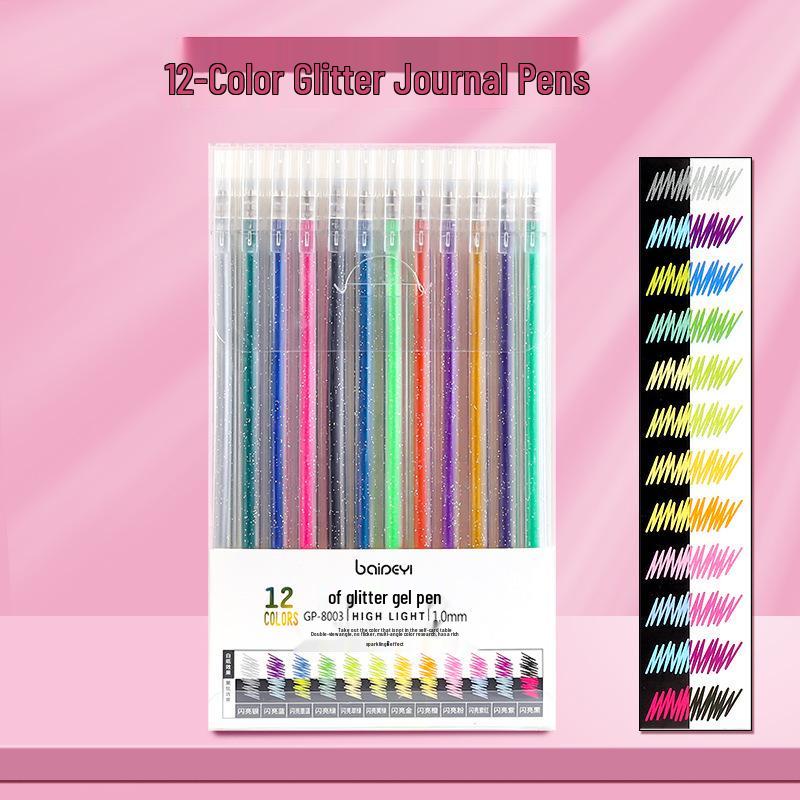 Luminous Glitter Gel Pen - Color-Changing Crystal Sand Effect for Journaling & Drawing.