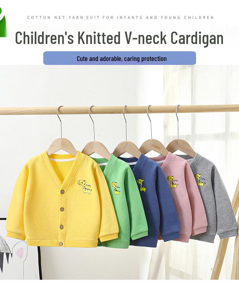 Детский весенний вязаный кардиган: Свитер для мальчиков и детская одежда для девочек