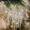 12 Pcs Clear Crystal-like Icicles Pendant Realistic Icicle Hanging Ornament Simulated Spiral Ice Cone for Xmas Tree Winter Ice Snow Theme Party