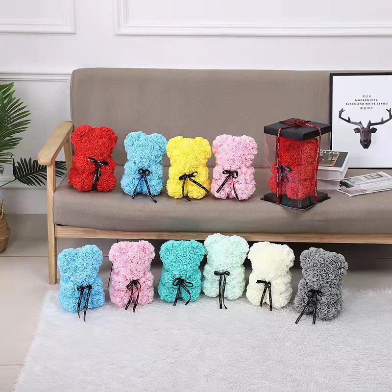 Подарок на день святого Валентина с розовым мишкой для ее персонализированной крутой тети, подарок для мамы, искусственный цветок Rose Forever Bear, подарок с розой для подруги, жены