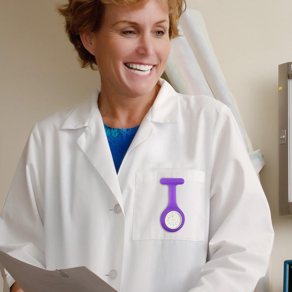 Женские подарочные силиконовые лацканные часы с секундной стрелкой, часы-брелок, медсестринские часы с клипсой