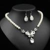 European and American foreign trade necklace jewelry pearl jewelry set bridal gemstone necklace earring set clavicle chain simple