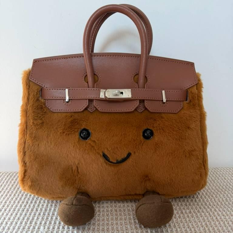 Jllycat Cute Fluffy Platinum Doll Crossbody Elf Handbag