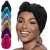 High Stretch Knot Headscarf Stylish Versatile Solid Color Fleece Twist Hat