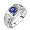 Ring Temperament Counter Texture Sapphire Zircon Men's Ring 18K Gold Plated Inlaid with Colored Diamond Open Color Gem Ring