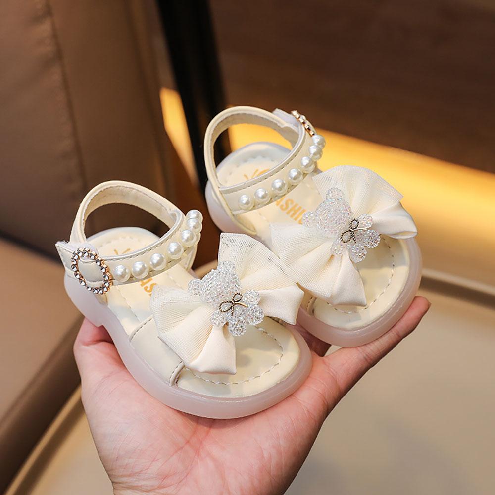 Summer Princess Sandals For Baby Girls Cute Bear Bow Fashion Toddler Shoes Soft-soled Breathable Casual Shoes For Infant Baby