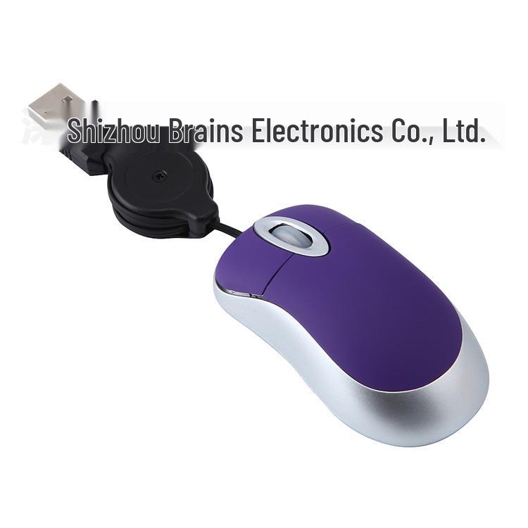 Retractable Mini Wired Mouse for Kids - Multi-color, Portable, Travel-Friendly