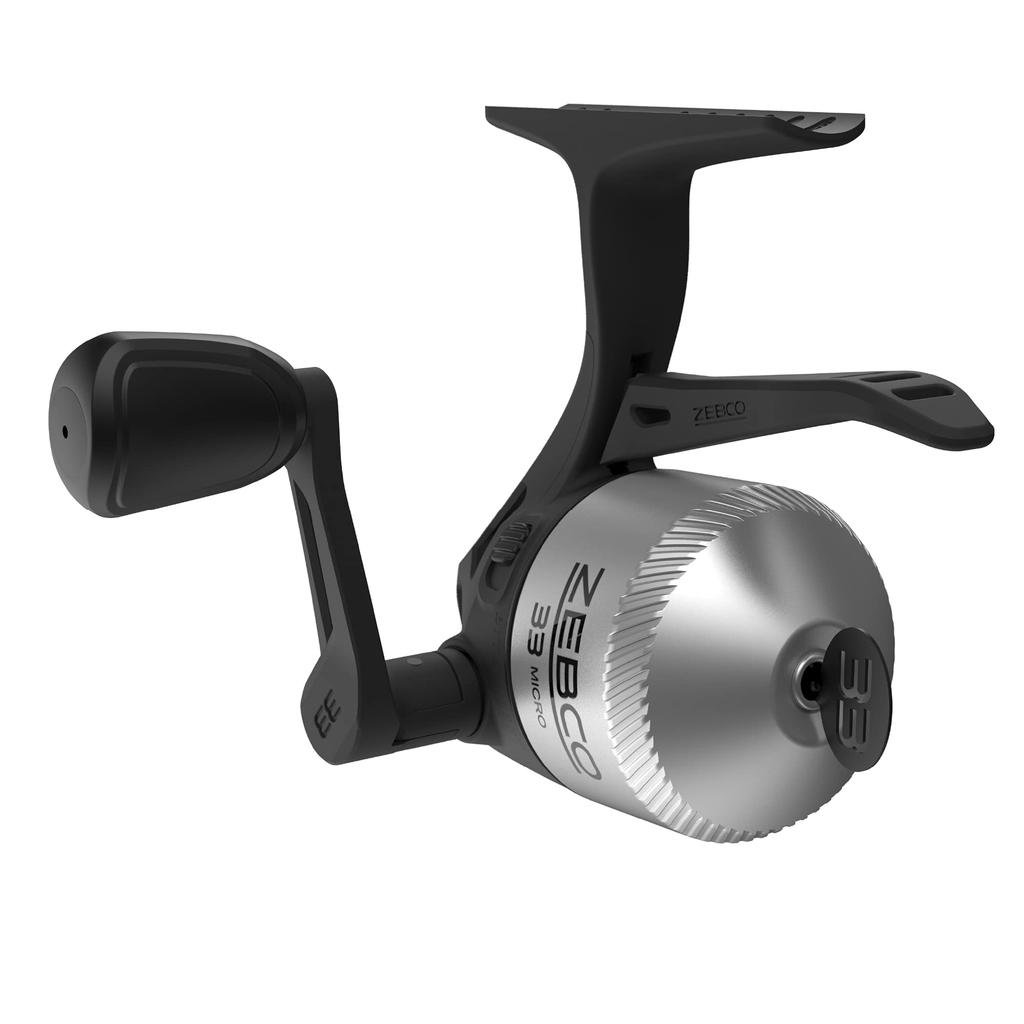 Zebco 33 Micro Trigger Spincast Fishing Reel Size 10 Reel Changeable Right or Left Handed Retrieval Bite Alert All Metal Gear with 4lb Zebco Cajun