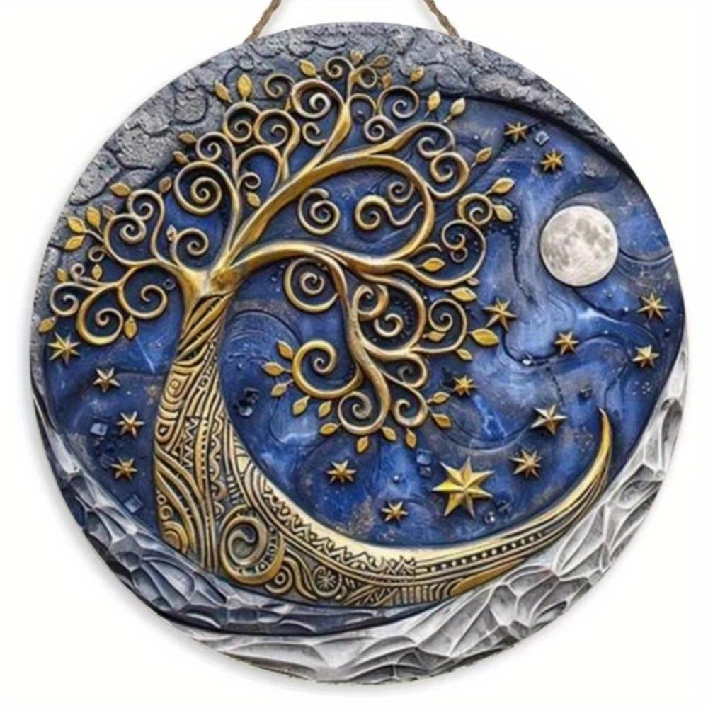 Деревянное настенное украшение в древнем стиле с художественным дизайном - 20 см