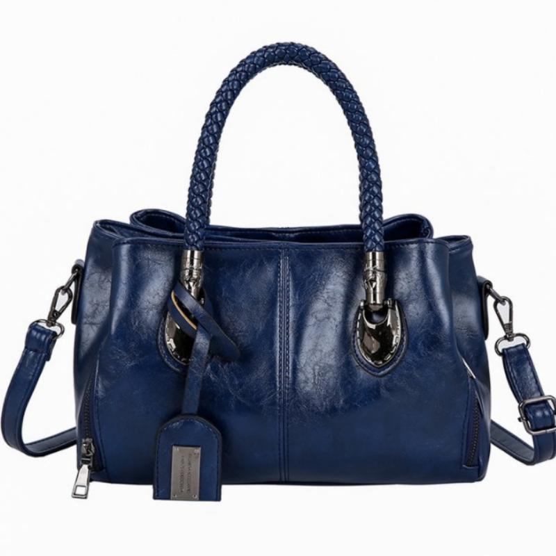 Oil Wax Leather Bag New Boston Women's Bag Shoulder Bag Women's Fashion Soft Leather Big Bag