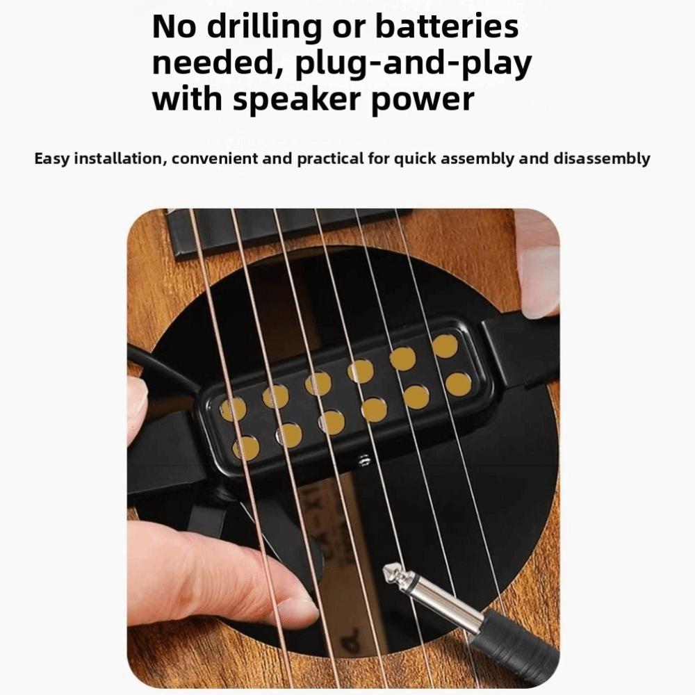 Tone Knobs Guitar Transducer 12-Hole Design Soundhole Pickup Acoustic Guitar Pickup Stage Use