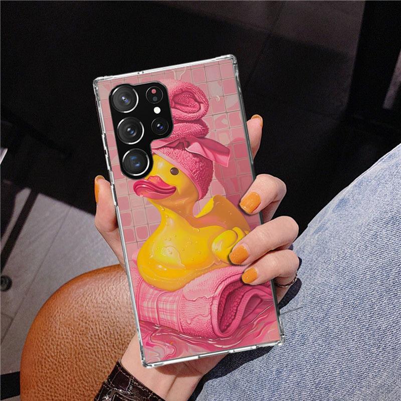 Rubber Ducks Swimming Pool Phone Case For Samsung Galaxy S24 S25 Edge S26 Ultra S23 S22 S21 Plus S20 FE + Personalized Print Cov