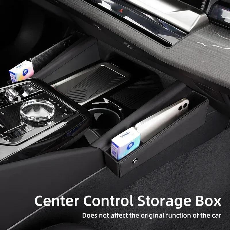 -Center Console Car Seat Side Organizer For BMW 5 Series G60 2024 Central Storage Box For Keys Phone Holder Organizer Accessorie