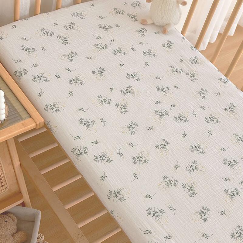 UKKNZZ Baby Gauze Fitted Sheet Crib Mattress Protector