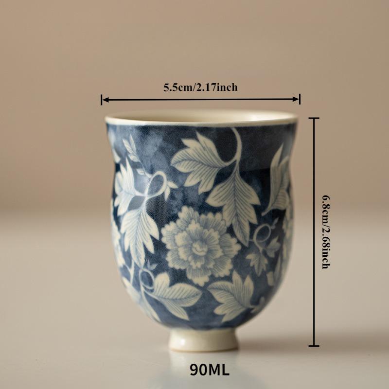 Антикварная сине-белая чайная чашка керамическая китайский кунг-фу гунфу чайный набор одиночная мастер-чашка с подносами чайная посуда фарфоровая посуда для напитков