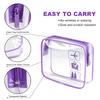 Two Clear Vinyl Large Capacity Waterproof Transparent Bath Portable Transparent Pouches for Business and Everyday Makeup Storage Pouches, Pouches,