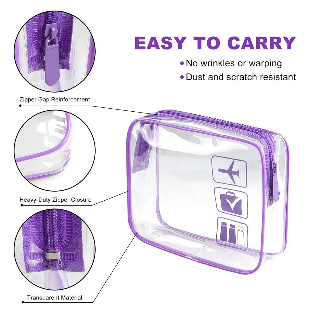 Two Clear Vinyl Large Capacity Waterproof Transparent Bath Portable Transparent Pouches for Business and Everyday Makeup Storage Pouches, Pouches,