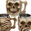Stainless Steel Mug Halloween Beer Cup Resin 3D Goblet Mug With Skull and Bones Design Coffee Cup Halloween Gift