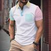 Мужская летняя рубашка-поло с контрастными карманами 2024 года — модный стиль с короткими рукавами