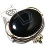 Natural Banded Agate Gemstone Two Tone 925 Sterling Silver Pendant 2.17" h2J33