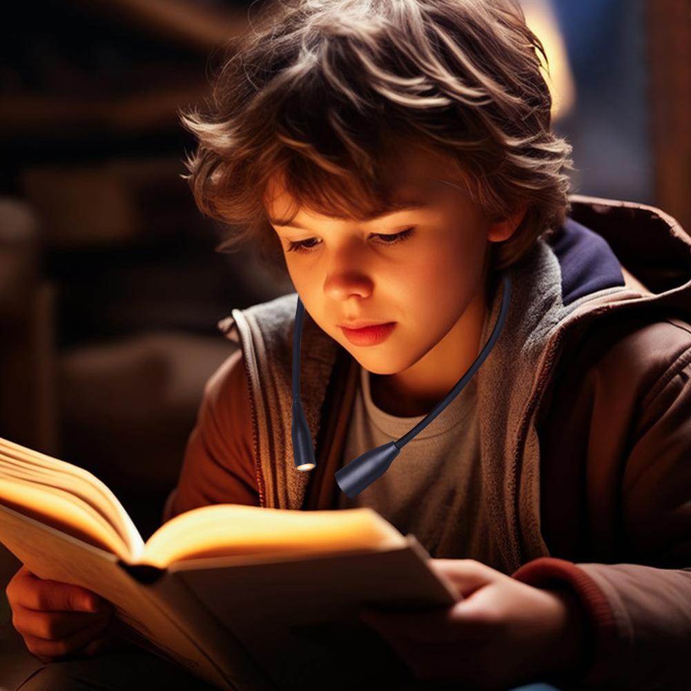 Светодиодный налобный светильник для чтения с гибкими дужками, лампа для чтения, регулируемая яркость, светодиодный ночник, фонарик для чтения, рукоделия, вязания