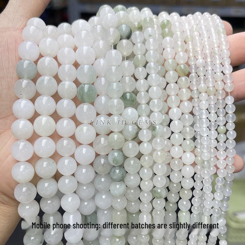 8/10мм Натуральный Тяньшаньский Нефрит Старой Формы Бусины - Ледяной Нефрит Камень Яблочные Бусины для DIY Ювелирных Изделий