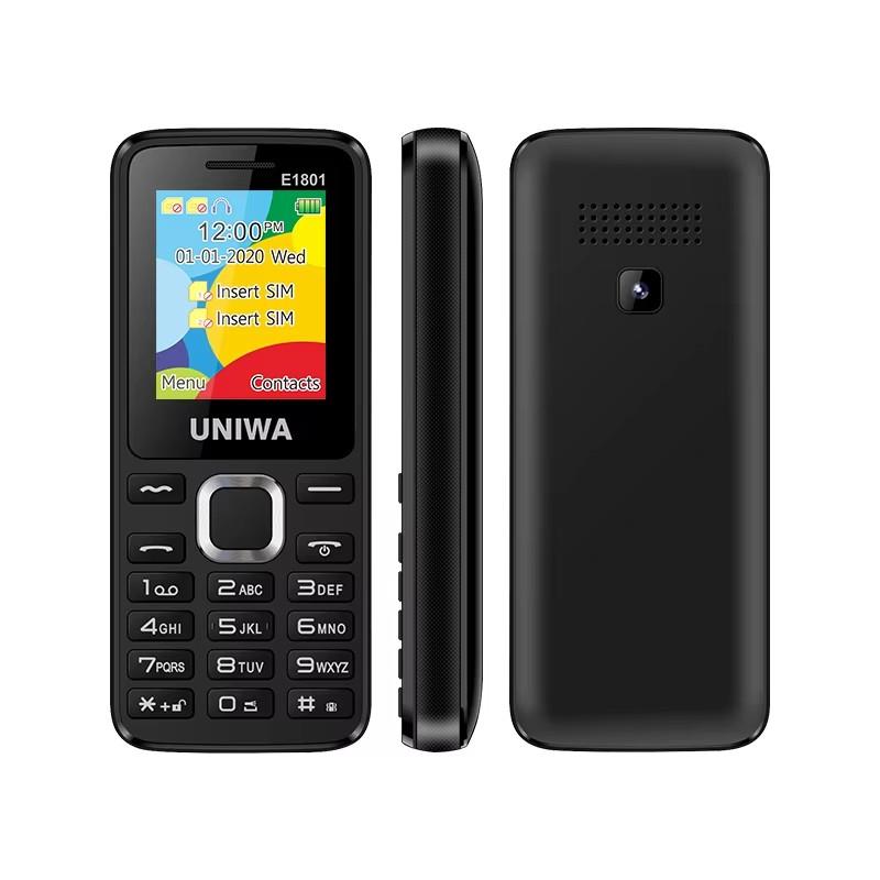 UNIWA E1801 High Quality Mobile Phone Unlocked Non-slip Design FM Radio Big Button Keypad Bar Old Simple Classic GSM 2G Telephone