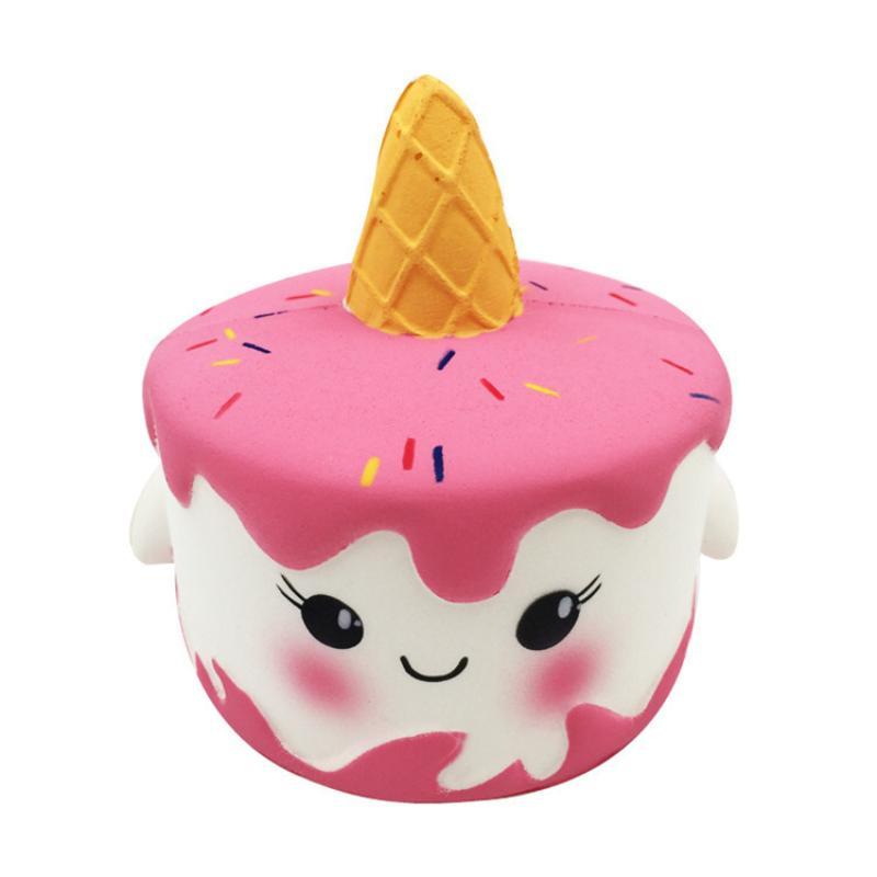 Kawaii Cake Медленнорастущие сжимаемые игрушки для снятия стресса для детей Мягкая игрушка для снятия стресса из искусственной кожи Имитация еды Сжимаемая игрушка для торта