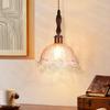 Amber Glass Pendant Light with Adjustable Cord, Brass, E26 LED Compatible, E26 LED, Stylish, Crackle Glass Shade, Nordic Retro, Cute, Luxury, Antique