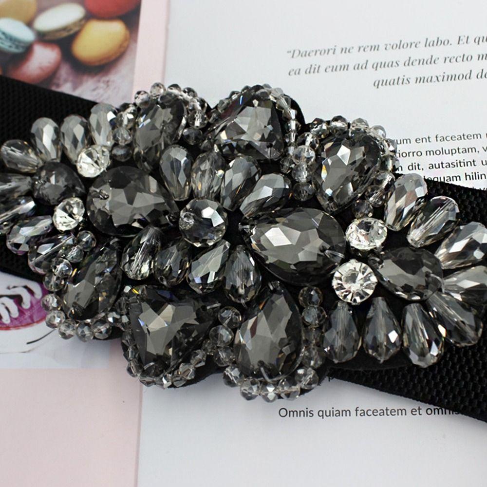 Цветок Женский Пояс Широкий Пояс со Стразами Модный Эластичный Кушак Свитер