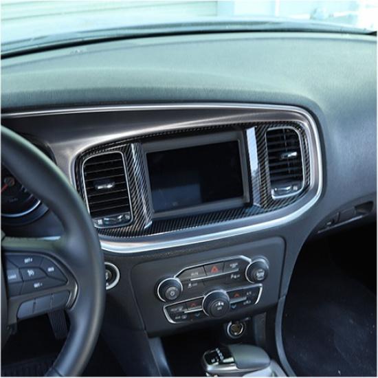 7inch Dashboard Navigation Screen Frame Cover Trim For Dodge Charger 2015+Carbon