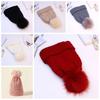 Warm Winter Twist Knitting Hat Solid Color Ski Snow Beanies Pompom Thick Plush Cap  Cold Weather