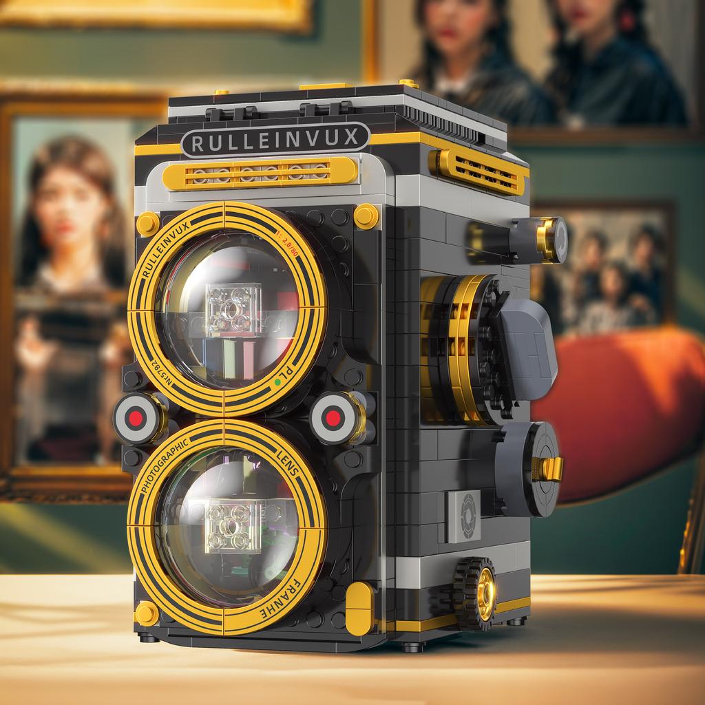 Ретро Телефон Проектор Кофемашина Модель из Строительных Блоков Головоломка Собранная Игрушка Подарки Для Мальчиков И Девочек