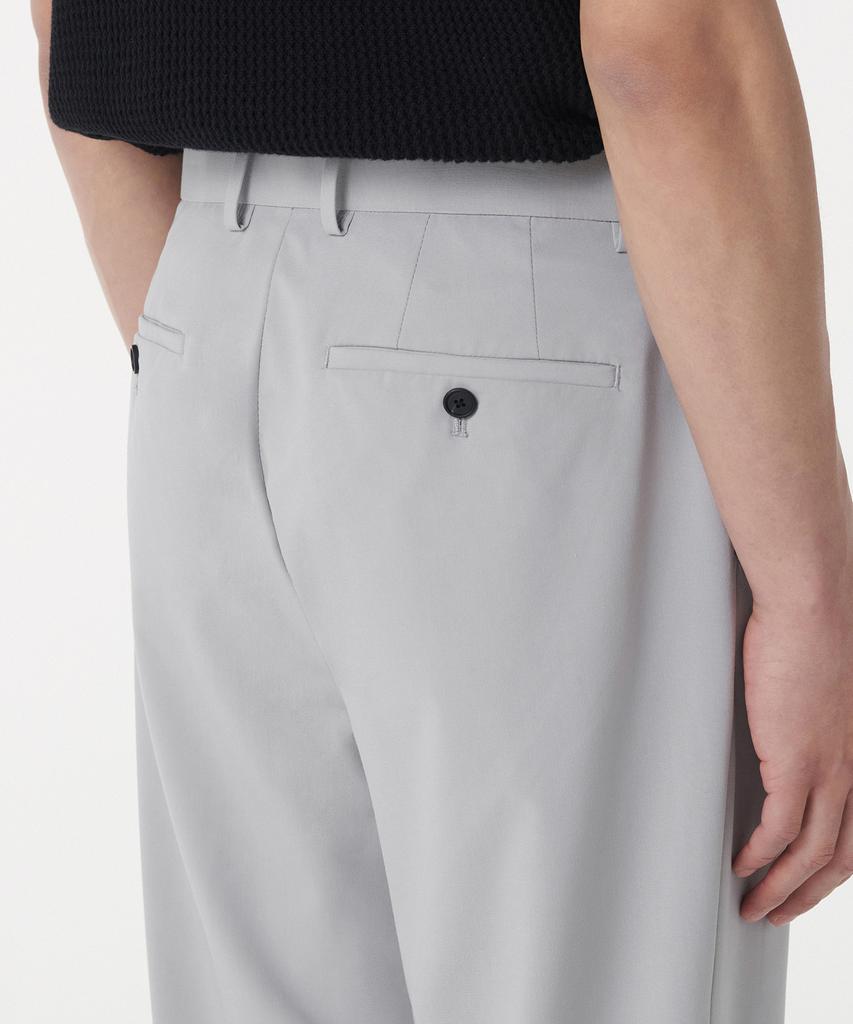 MUSINSA STANDARD [Cooltandard] Wide Hidden Banding Slacks [Light Gray]