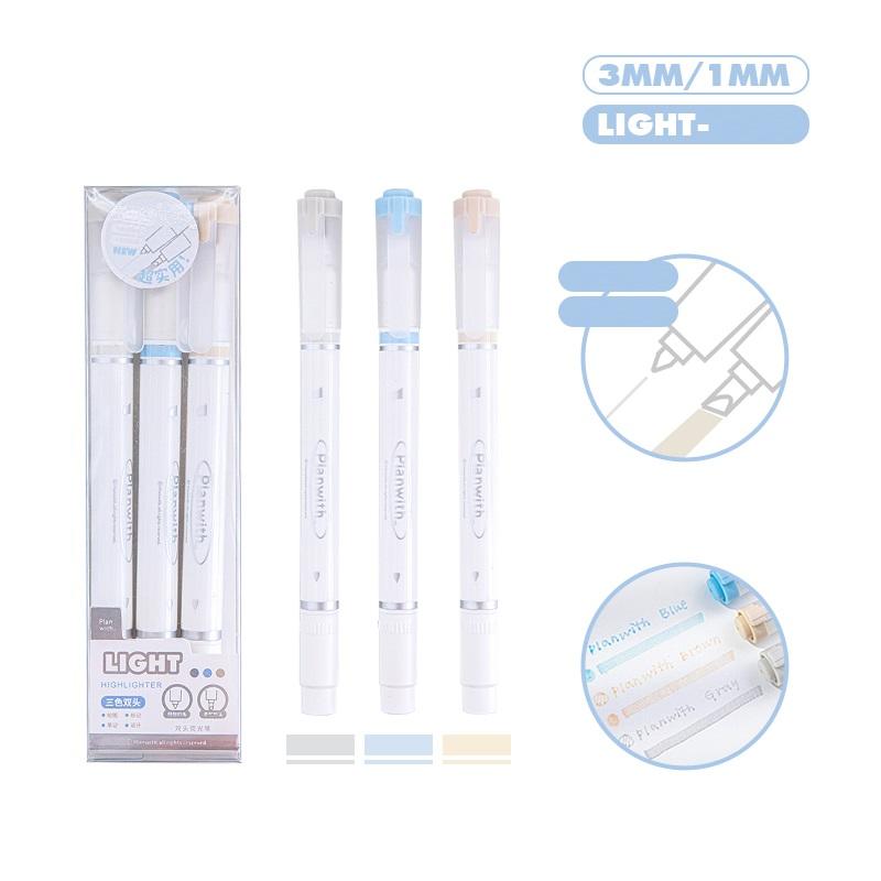 3 шт., набор двусторонних ручек-хайлайтеров, сочные и светлые цветные маркеры для чтения, рисования, художественной живописи