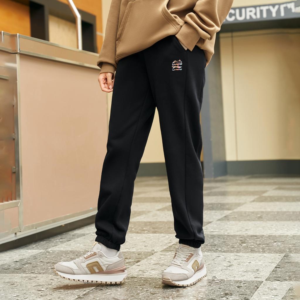 Li-Ning Li Ning Sports Life Collection Knitted Sweatpants Women's Black C Unisex AKLU868-3