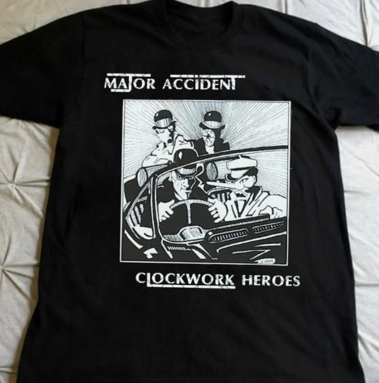 MAJOR ACCIDENTCLOCKWORK HEROES Black T Shirt Size S-5XL Unisex T-Shirt