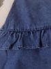 Girls' Sweet & Casual Ruffled Bowknot Washed Denim Mini Skirt for Summer