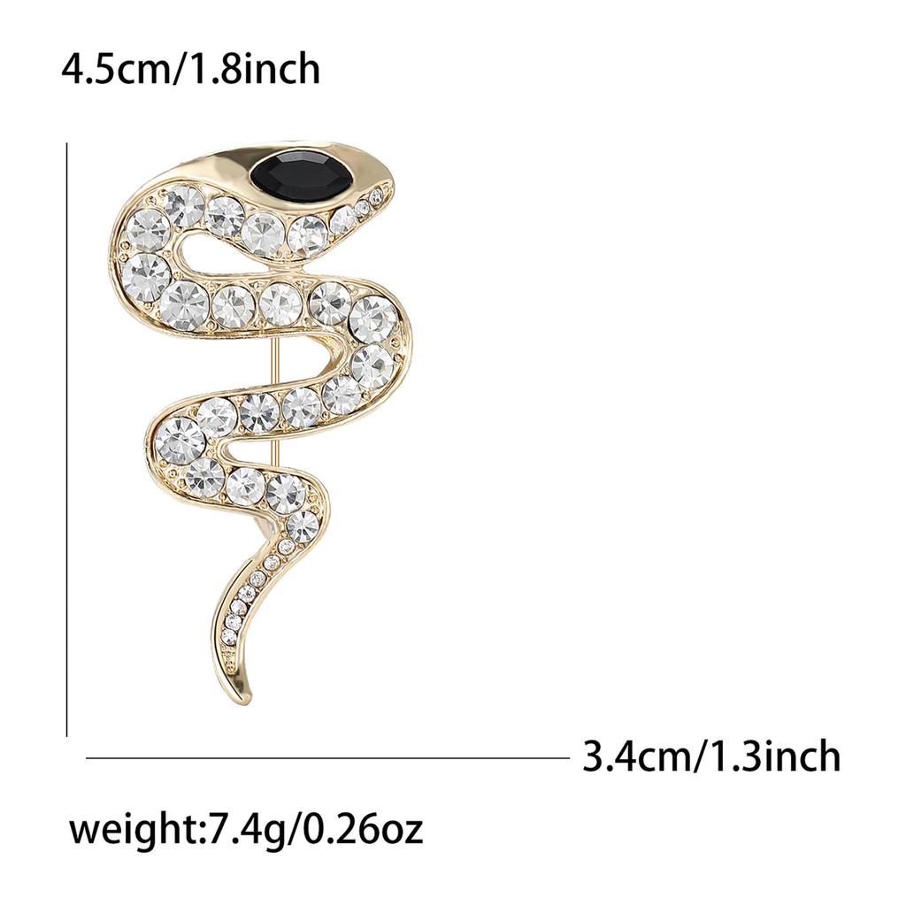 Creative Exquisite Alloy Rhinestone One-Eyed Snake Brooch Fashion Versatile Men'S And Women'S Clothing Corsage Jewelry Pin