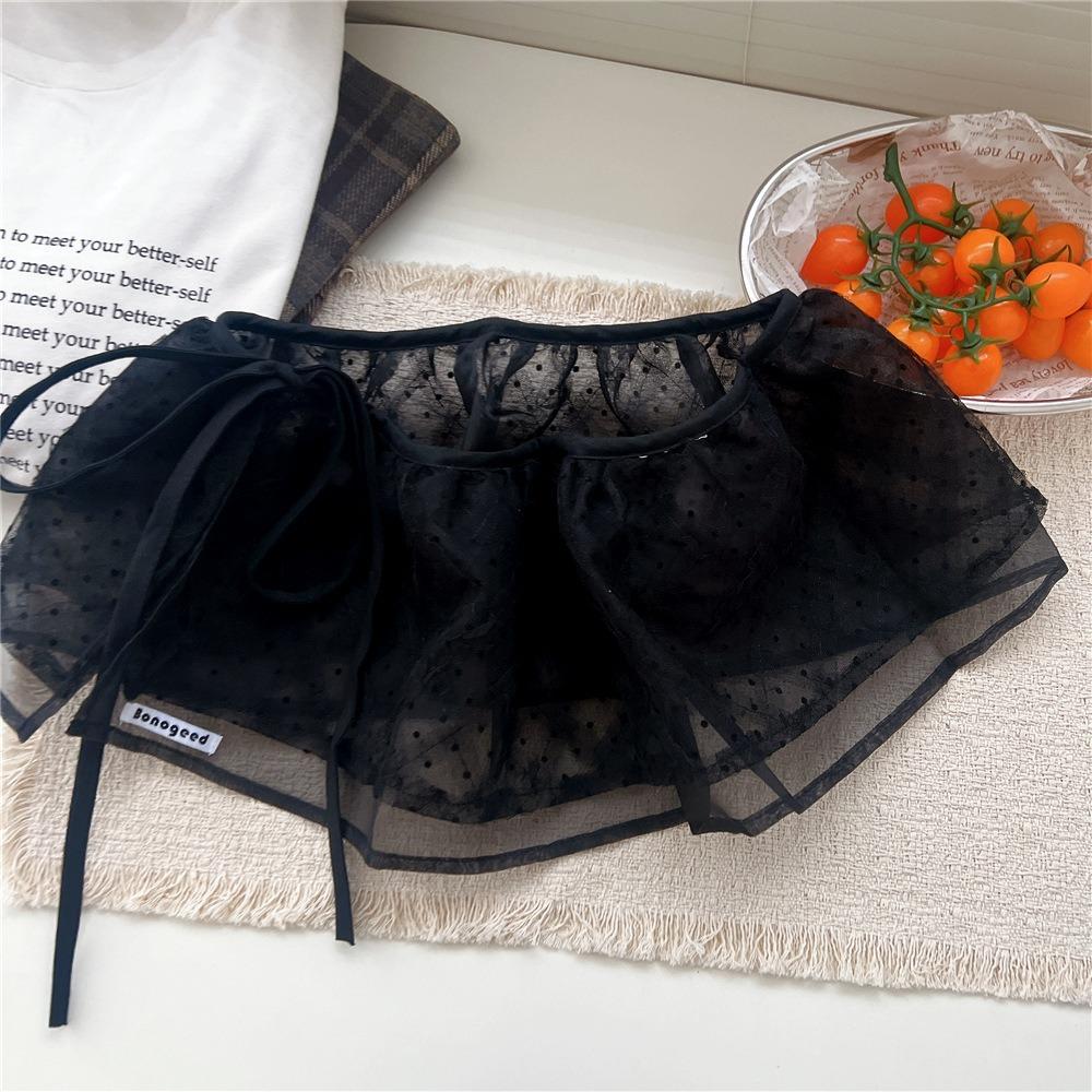 Balletcore Mini Lace Skirts Lace Up Butt Curtain Sweet White Lace Fart Curtain Girl