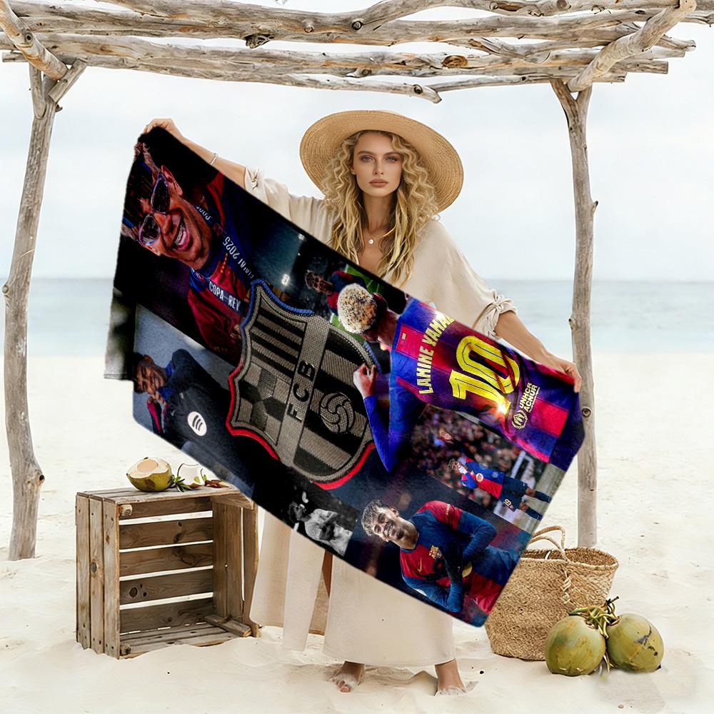 Yamal Barcelona Debut Beach Towel Quick-Dry Soft Microfiber Comfortable Lightweight