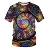 Men's Graphic Galaxy Shirt T Shirt Short Sleeve T Shirt Round Neck Shirt Basic Holiday Rainbow Clothing