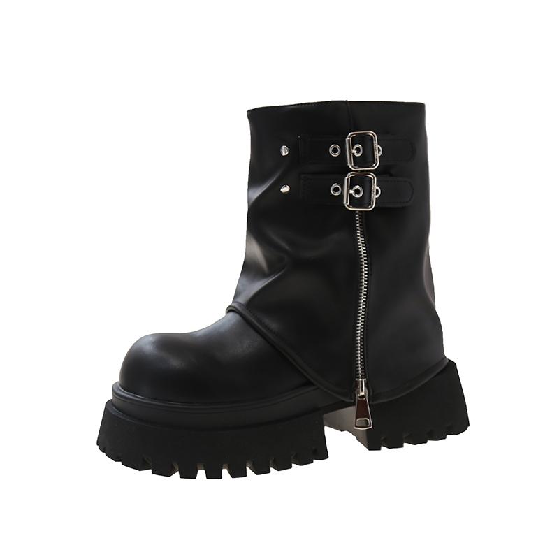 Fashion Designer Women Trouser Legs Short Boots Female Platform Thick Bottom Knight Booties Autumn Winter Shoes