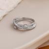 Модный Стиль Тонкие Кольца с Рисунком для женщин Легкая Роскошь Изысканная инкрустация бриллиантами Трехслойное Кольцо Вечеринка Изящное